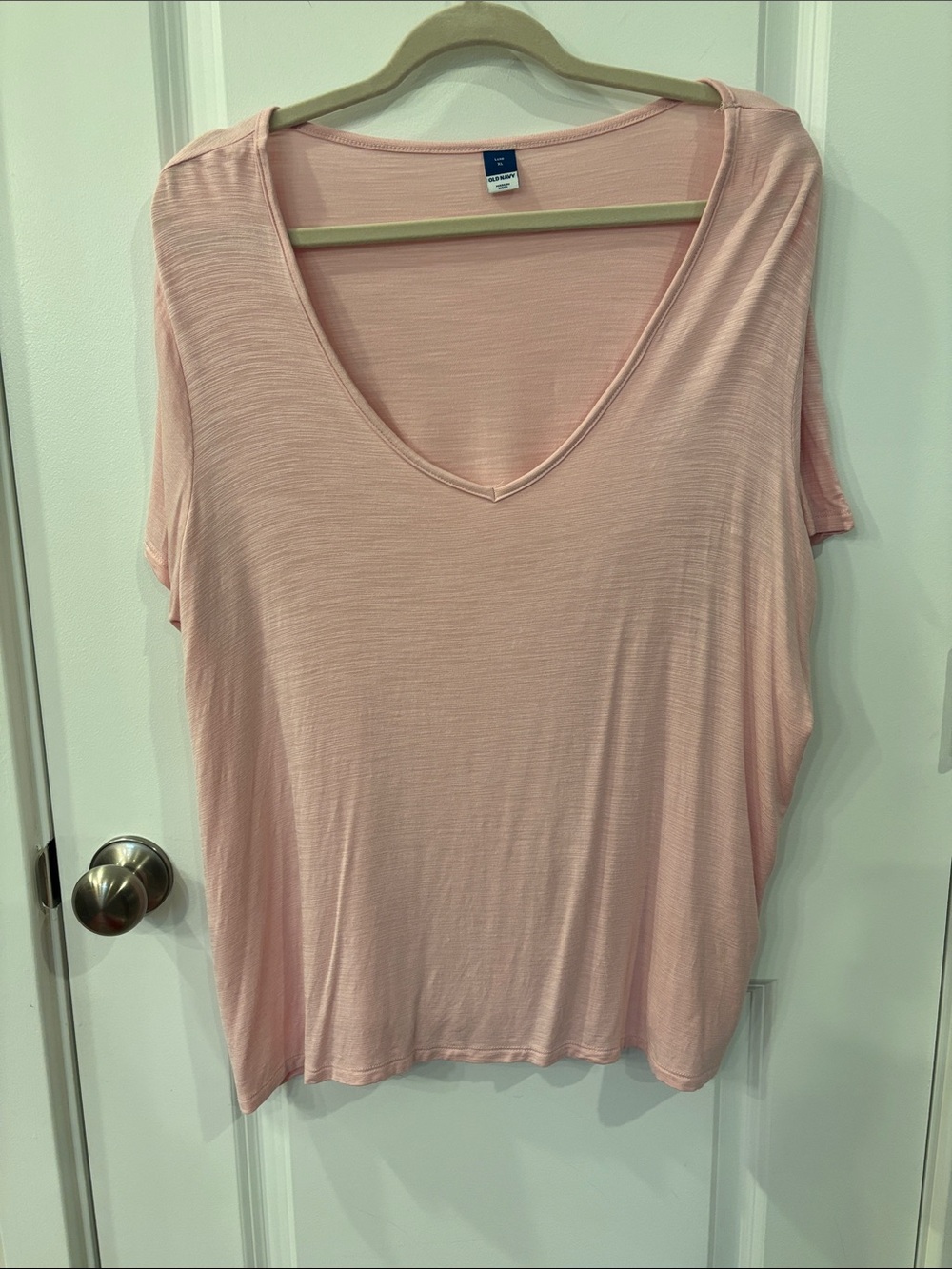 Old Navy Blush Pink V-Neck Short Sleeve Tee